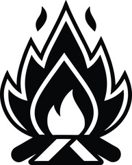 Campfire Icon Outline Vector Illustration