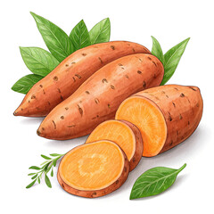 vegetables on a white background