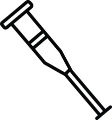 Crutch Icon Outline Vector Illustration