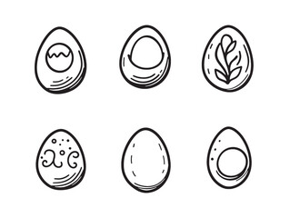Hand drawn boiled egg line art style for modern artwork