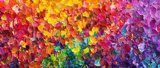 Fototapeta premium Abstract Colorful Rainbow Leaf Design