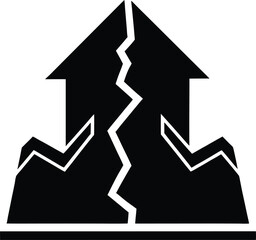 Earthquake Icon Outline Vector Illustration