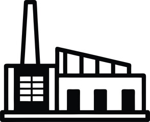 Factory Icon Outline Vector Illustration