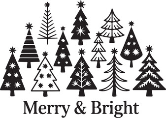 Obraz premium set of Christmas trees icons shape 