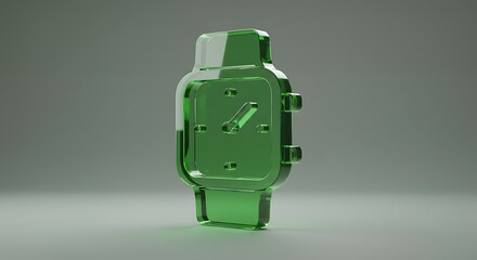 Naklejka premium Green Watch on Gray Background