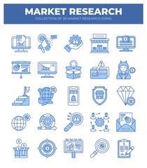 Market Research Icons. Essential Tools for Business Analysis
