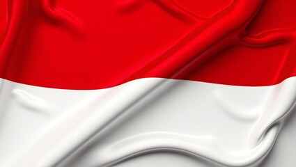 Obraz premium Indonesia Flag Red and White National Symbol Draped in Fabric
