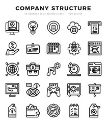 Set of Company Structure Icons Lineal icons collection.
