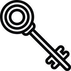 Key Icon Outline Vector Illustration