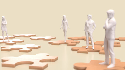 The jigsaw puzzle game for Business or  Teamwork concept 3d Rendering.