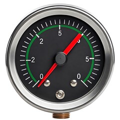 Close-up of a Silver Automotive Pressure Gauge