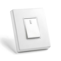 High-Quality White Electrical Wall Switch Isolated on White Background