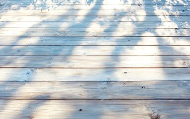 Fototapeta premium Wooden deck with sun shadows