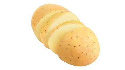 Fresh raw cut potatoes on transparent background.