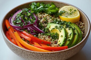Colorful Quinoa Bowl with Fresh Vegetables