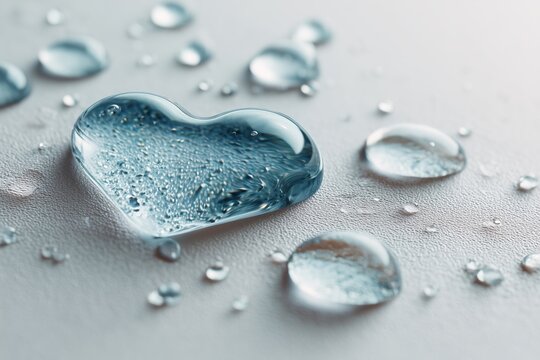 Wasserherz auf heller Fl&auml;che