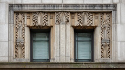 Obraz premium Ornate building facade with symmetrical windows
