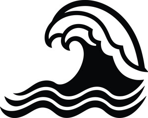 Ocean Wave Icon Outline Vector illustration