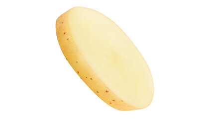 Fresh raw cut potatoes on transparent background.