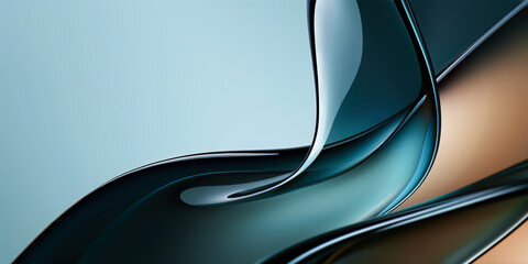 Fluid Blue Abstract Glass Shapes for Artistic Designs