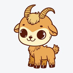 A Charming Goat Friend An Adorable Animal Illustration