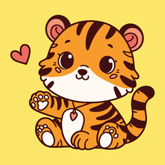 A baby tiger vector illustration