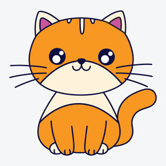 A Cute and Playful Orange Kitten with Big Round Eyes