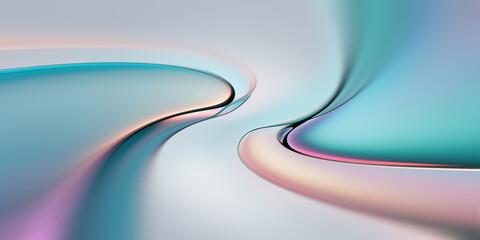 Fluid Glass Shapes Create Mesmerizing Abstract Patterns in Gentle Hues