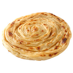 Lachha paratha isolated on a transparent background