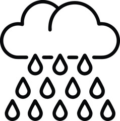 Rain Icon Outline Vector illustration