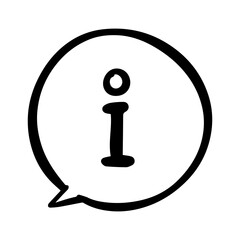 Info sign doodle vector icon