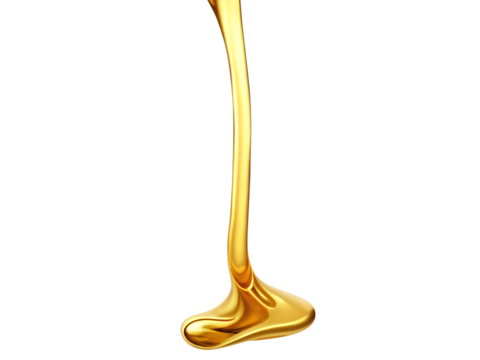  Golden liquid stream isolated on transparent or white background.PNG