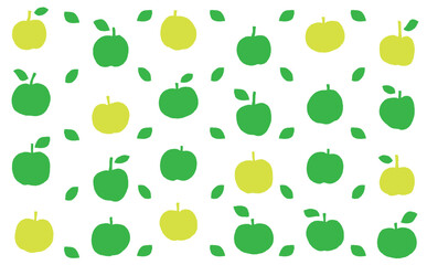 Hand-drawn Green Apple Seamless Pattern – Vintage Fruit Illustration｜青りんごの手描きパターン（シームレス）