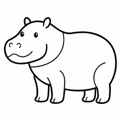 cartoon rhino vector illustration