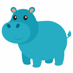 rhino cartoon isolated on white