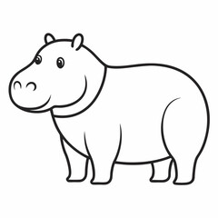 vector illustration of cartoon rhino