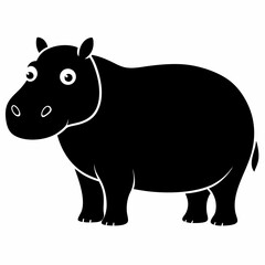 rhino cartoon isolated on white