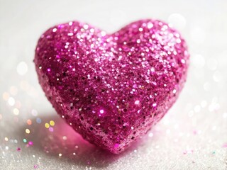 Obraz premium Pink Glitter Heart Valentine Decoration