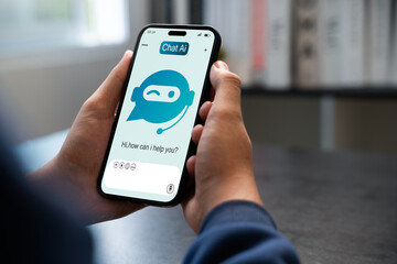 AI driven chatbot application system, Intelligent responses to customer inquiries customer service...