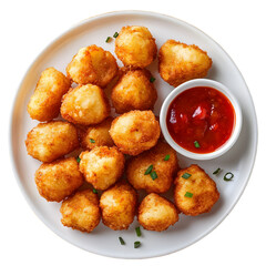 Crispy Fried Cheese Bites Recipe on white background