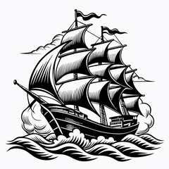 sailing ship silhouette