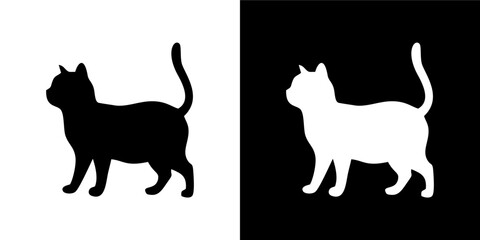 cute cat silhouettes in various poses. Perfect for t-shirt prints, stickers, and pet-related designs.