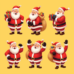 Cute Animated Christmas Santa Claus Characters