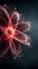 A glowing atom model floats in space against a bright, radiant background, symbolizing scientific discovery, atomic structure, and the essence of physics. The design features a clean composition with 
