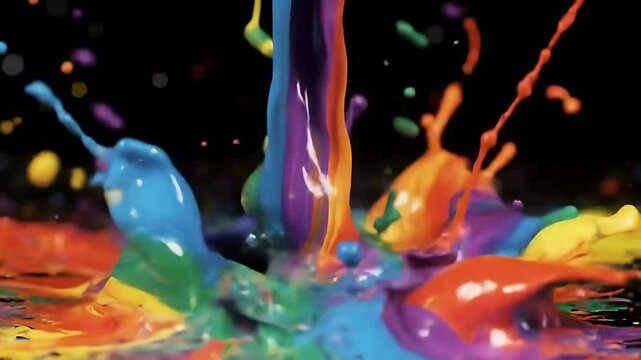 abstract colorful paint splashes