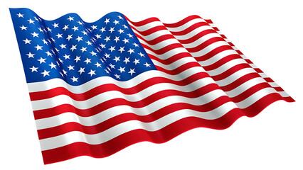 Obraz premium Waving American flag symbolizing freedom and patriotism isolated on transparent background.PNG