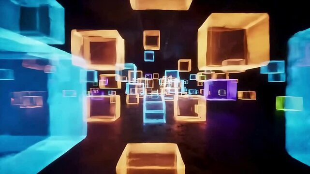 abstract geometric shapes and technology background