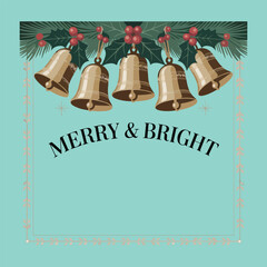 christmas card with bells