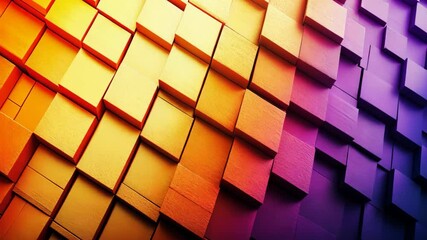 Vibrant color gradient of textured cubes forming a dynamic, abstract pattern - Powered by Adobe