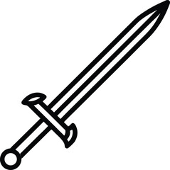 Sword Icon Outline Vector illustration